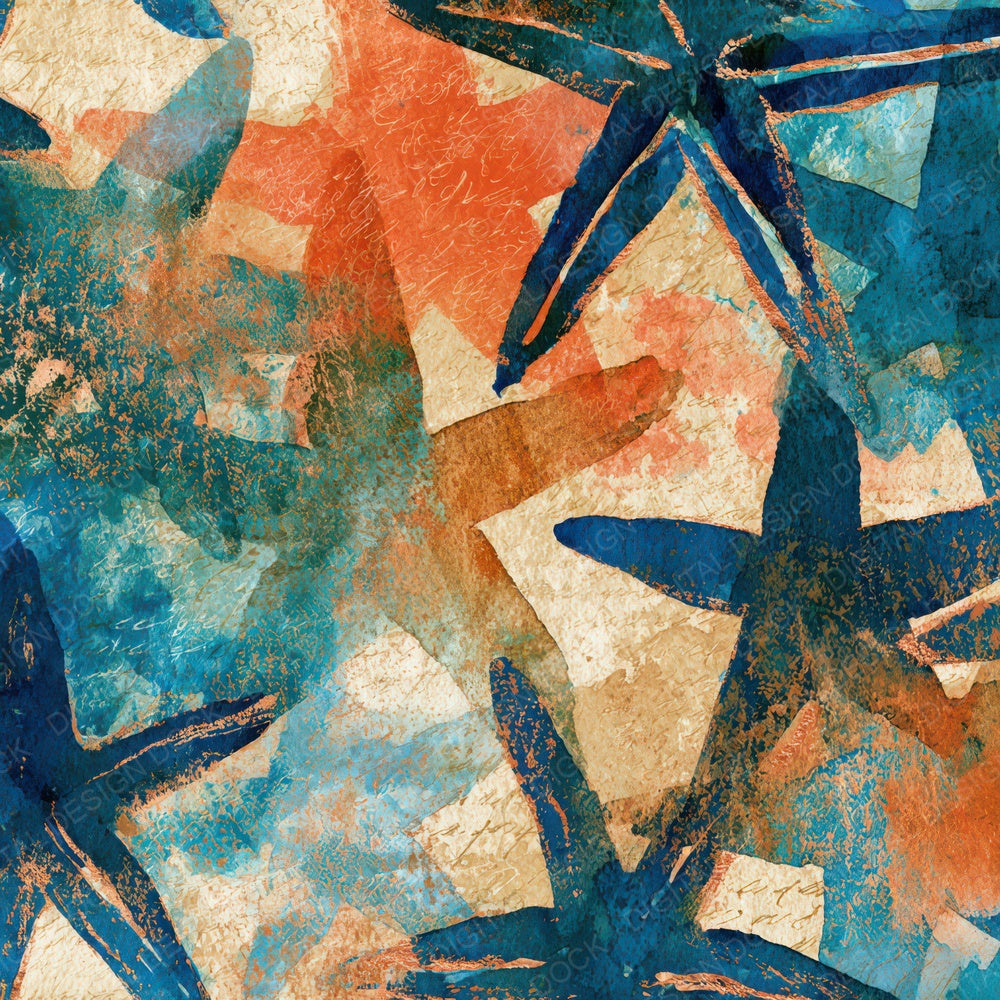 Sumi-e Starfish Coral Turquoise Digital Paper Pack (DDD012743)