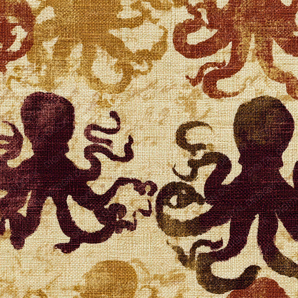Tapestry Octopus Cinnamon Burgundy Digital Paper Pack (DDD012744)
