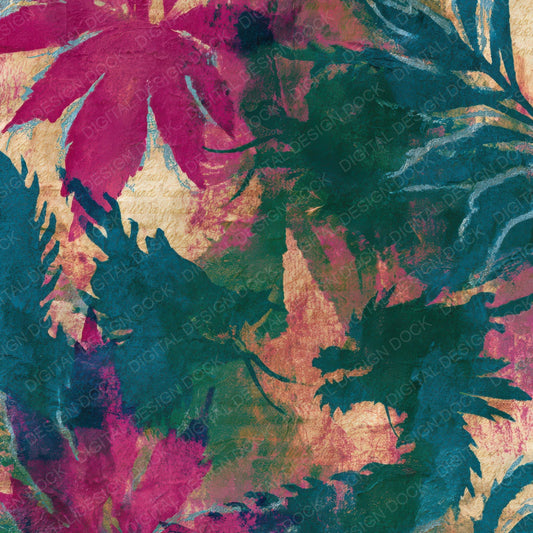 Cyanotype Dragon Magenta Green Digital Paper Pack (DDD012752)