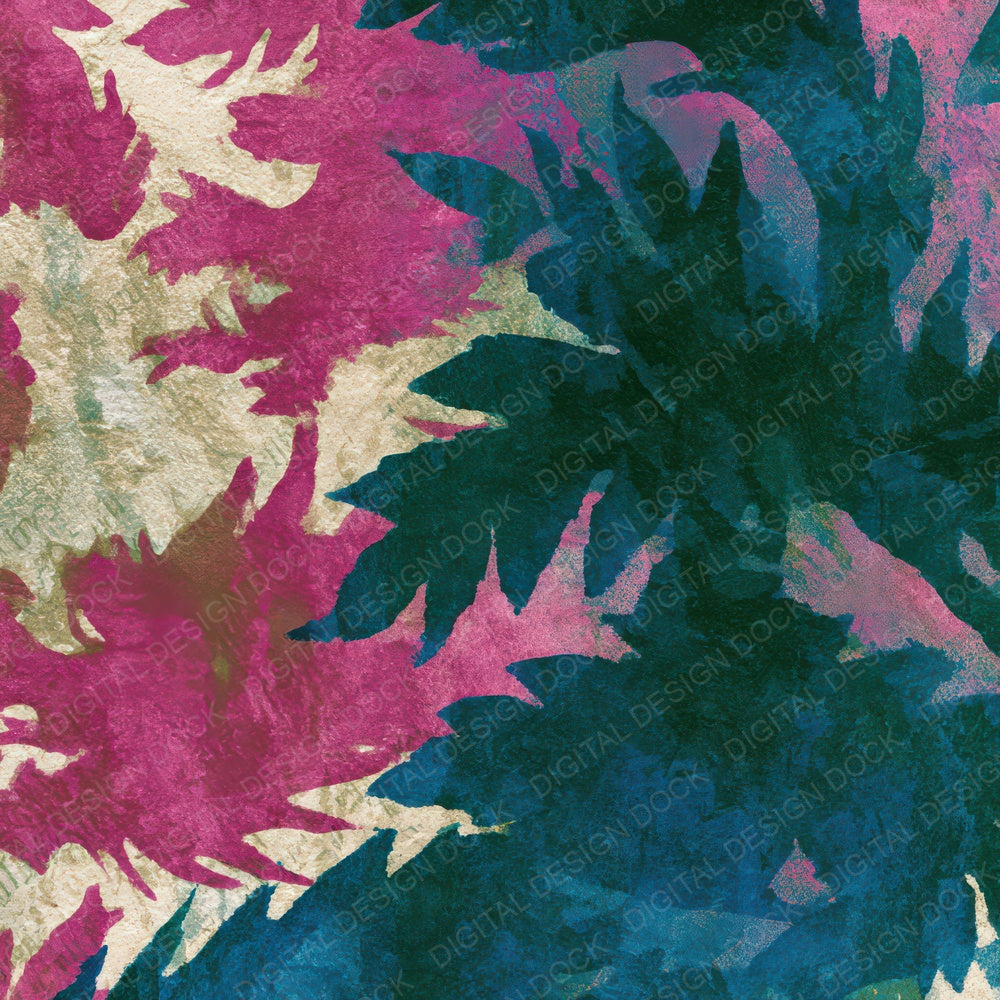 Cyanotype Dragon Magenta Green Digital Paper Pack (DDD012752)