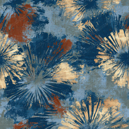 Embroidery Shibori Rust Gold Digital Paper Pack (DDD012767)