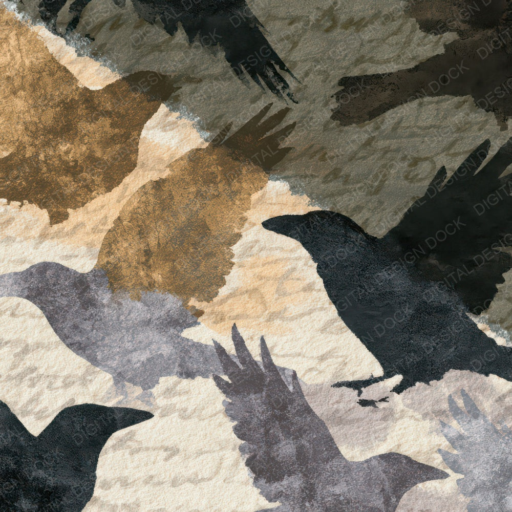 Photogram Raven Mushroom Ivory Digital Paper Pack (DDD012773)