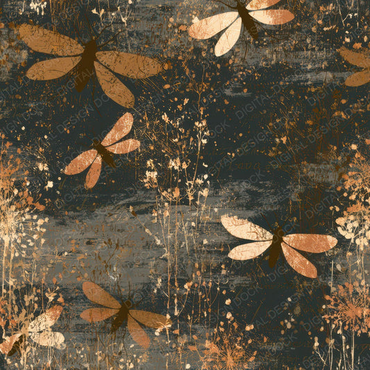 Scratchboard Fireflies Mushroom Ivory Digital Paper Pack (DDD012777)