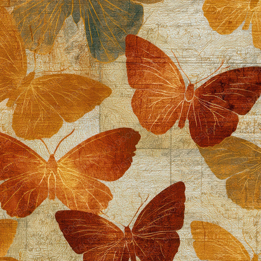 Antique Map Moths Burnt Orange Digital Paper Pack (DDD012786)