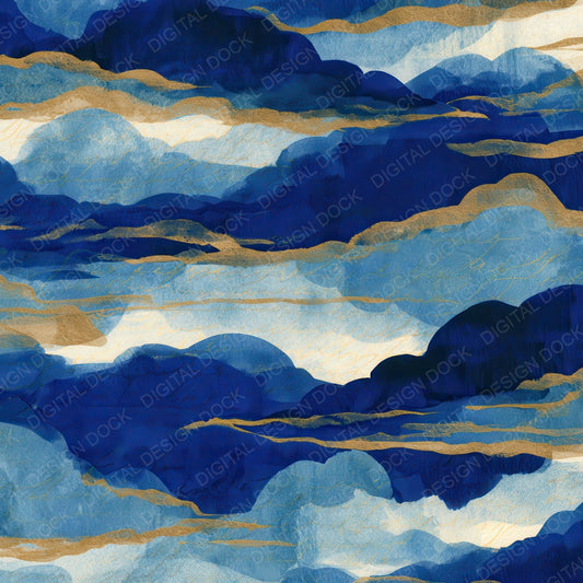 Cyanotype Clouds Sapphire Bone Digital Paper Pack (DDD012788)