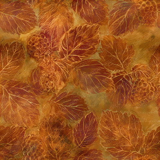 Drypoint Mulberries Rust Gold Seamless Digital Paper Pack (DDD012789)