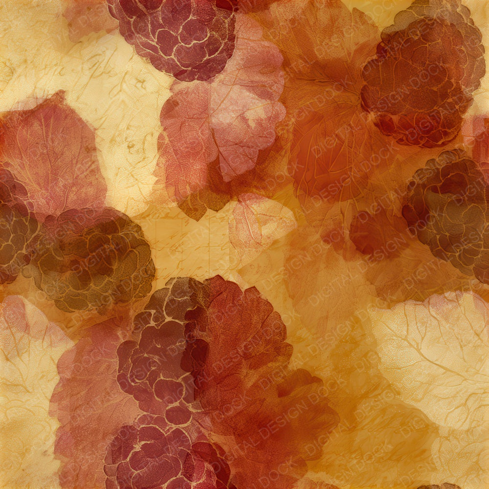 Drypoint Mulberries Rust Gold Seamless Digital Paper Pack (DDD012789)