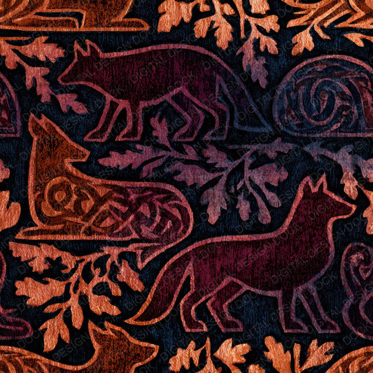 Woodcut Celtic Knot Oxblood Digital Paper Pack (DDD012800)