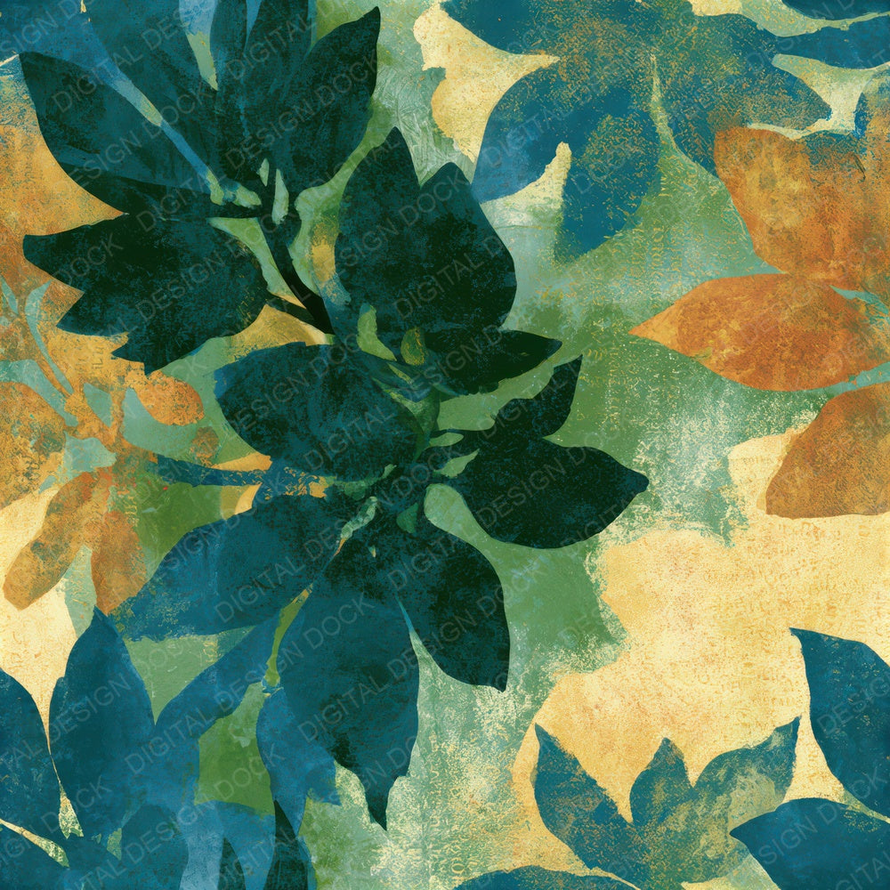Cyanotype Mango Butter Seamless Digital Paper Pack (DDD012808)