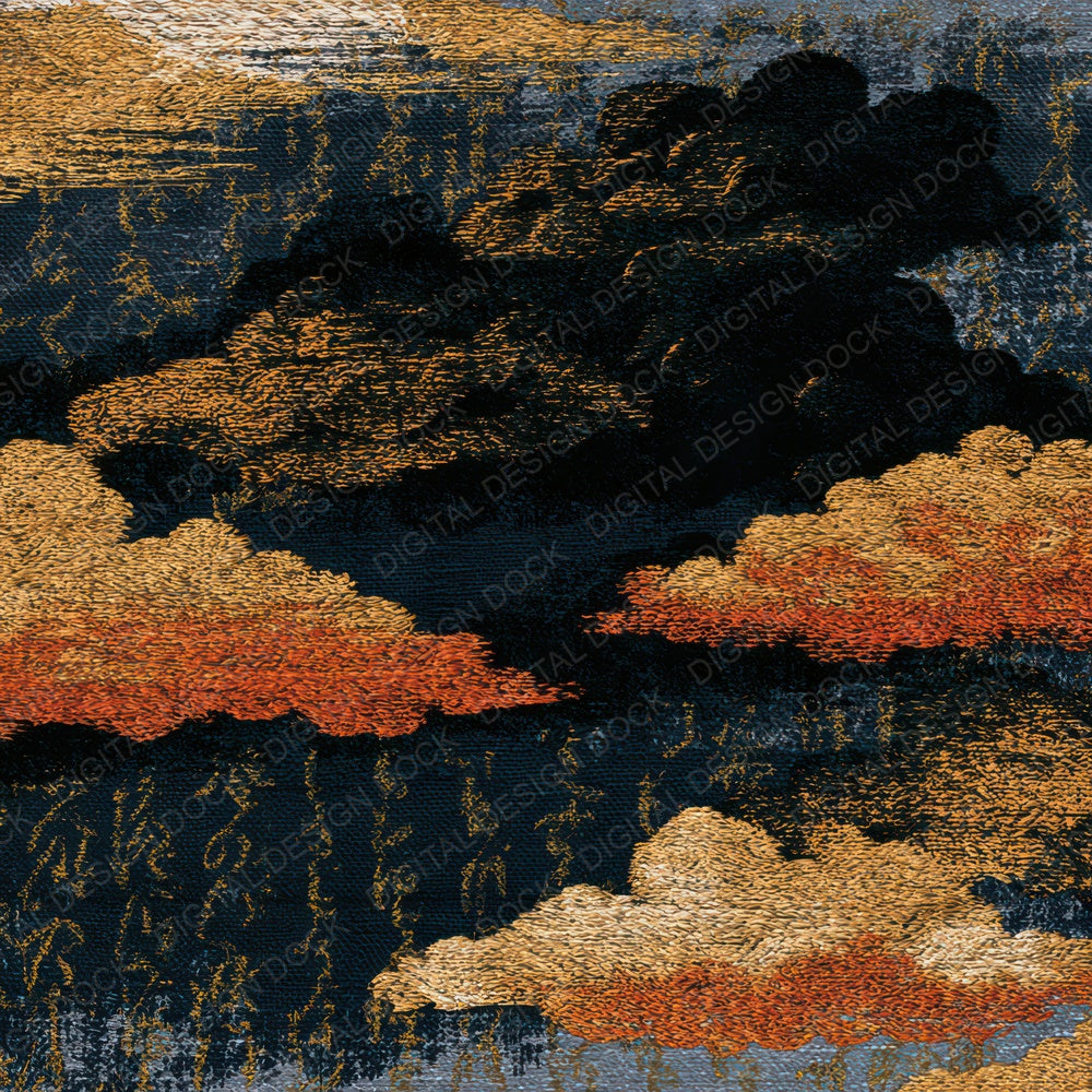 Embroidery Storm Clouds Gold Digital Paper Pack (DDD012830)