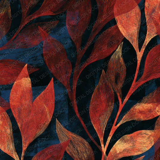 Engraving Kelp Forest Oxblood Digital Paper Pack (DDD012834)
