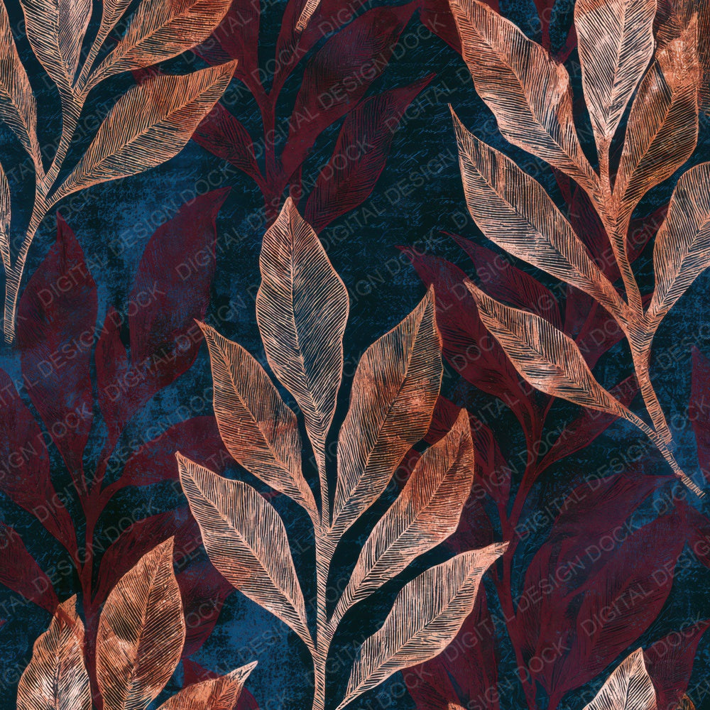 Engraving Kelp Forest Oxblood Digital Paper Pack (DDD012834)