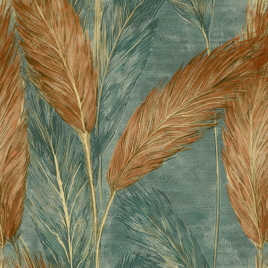Engraving Wheat Terracotta Sage Digital Paper Pack (DDD012838)