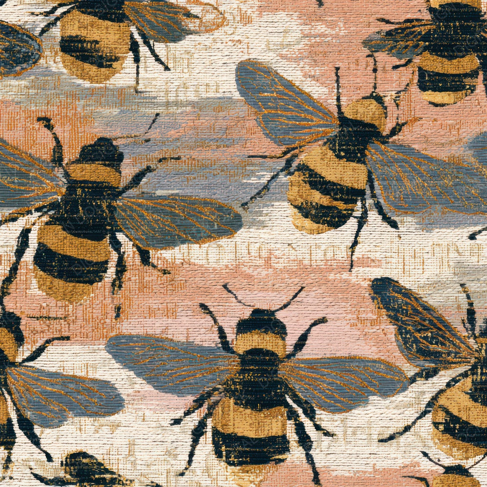Tapestry Bumblebee Peach Cream Digital Paper Pack (DDD012842)