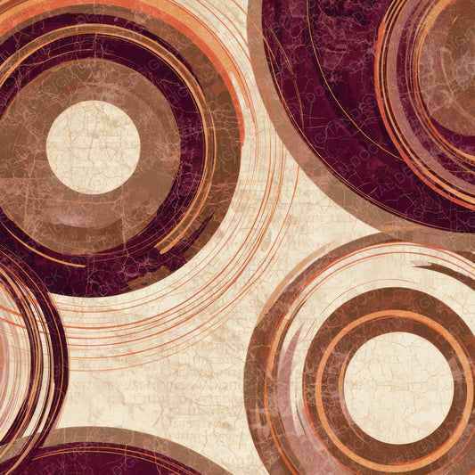 Batik Planetary Rings Cinnamon Burgundy Digital Paper Pack (DDD012846)