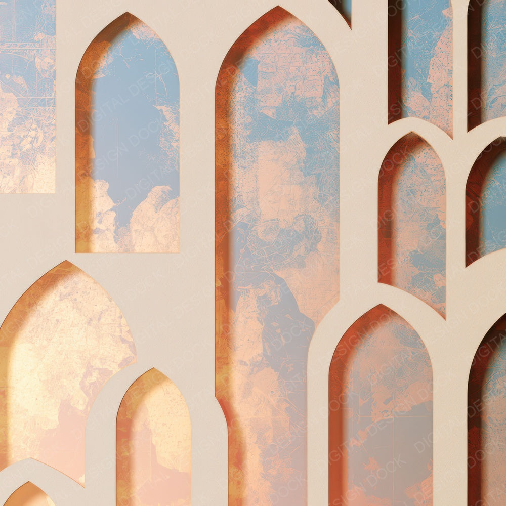Papercut Gothic Arches Peach Cream Digital Paper Pack (DDD012860)