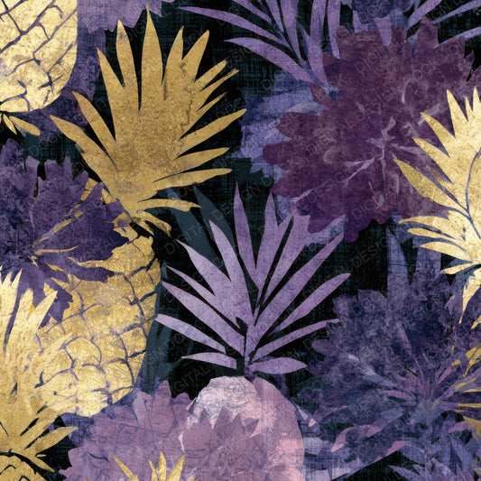 Watercolour Pineapple Aubergine Pearl Digital Paper Pack (DDD012863)