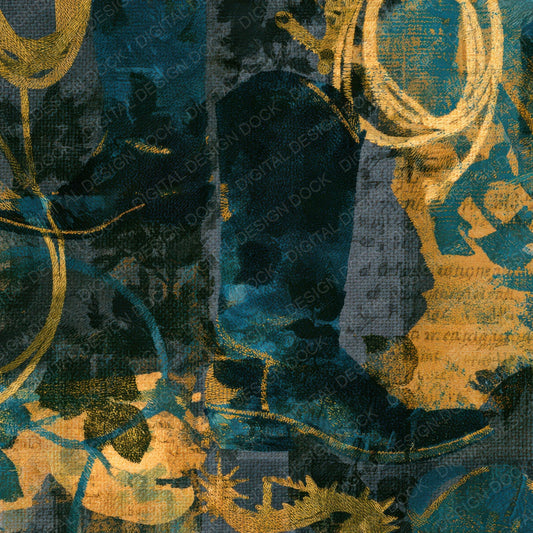 Embroidery Rodeo Teal Brass Digital Paper Pack (DDD012869)
