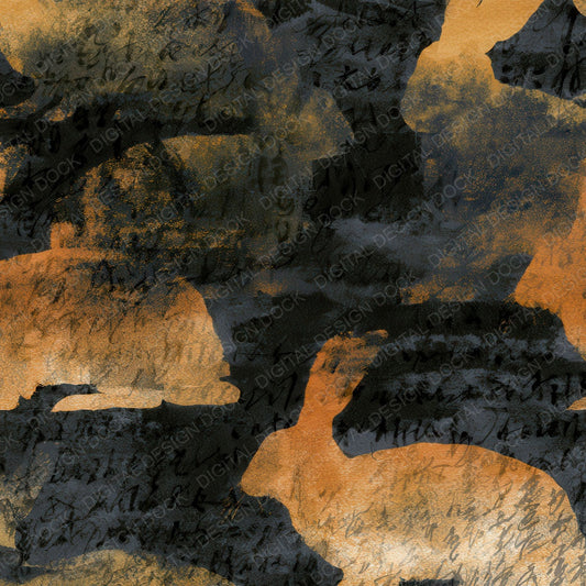 Sumi-e Hares Charcoal Gold Digital Paper Pack (DDD012879)
