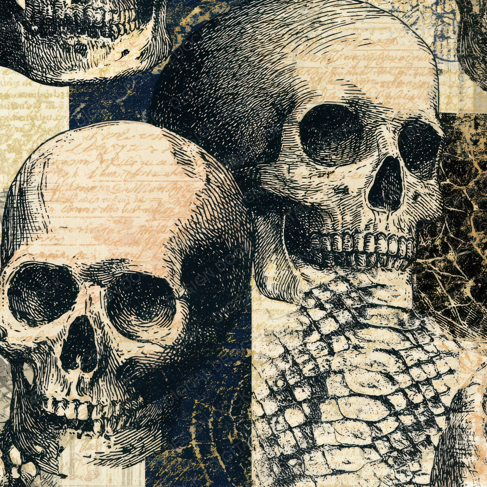 Engraving Skulls Dragon Scales Bone Digital Paper Pack (DDD012909)