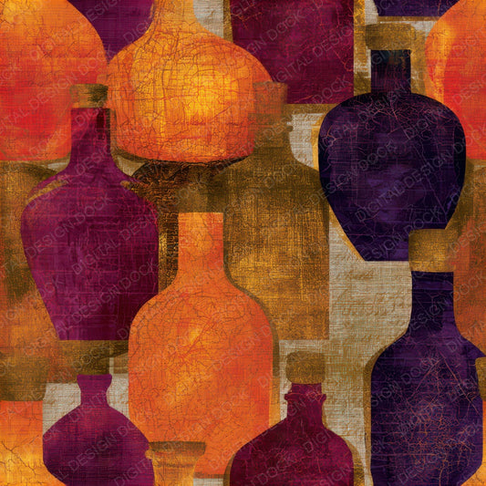 Batik Tropical Potion Pumpkin Seamless Digital Paper Pack (DDD012926)