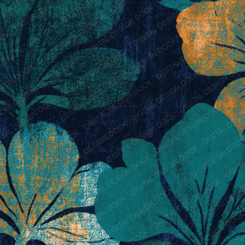 Risograph Cuba Midnight Green Copper Abstract Digital Paper Pack (DDD012938)