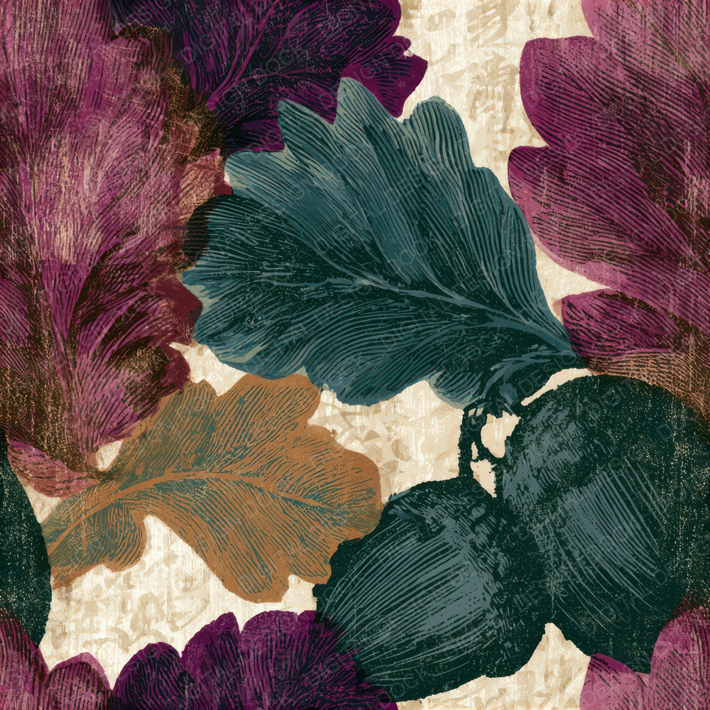 Woodcut Victorian Acorn Magenta Seamless Digital Paper Pack (DDD012944)