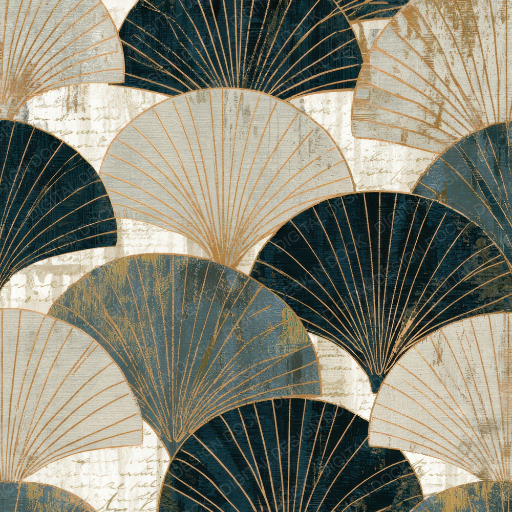 Antique Botanical Art Deco Fans Digital Paper Pack (DDD012945)
