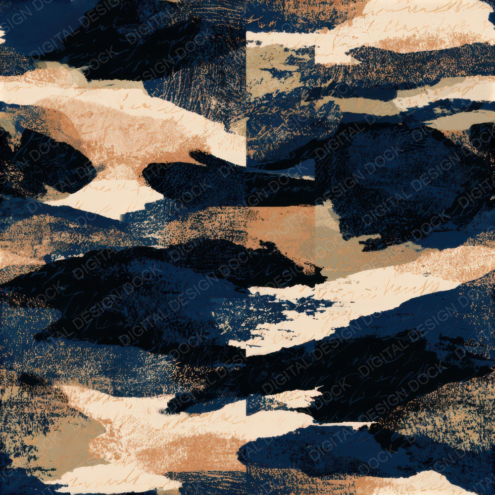 Screenprint Midnight Bone Abstract Seamless Digital Paper Pack (DDD012960)