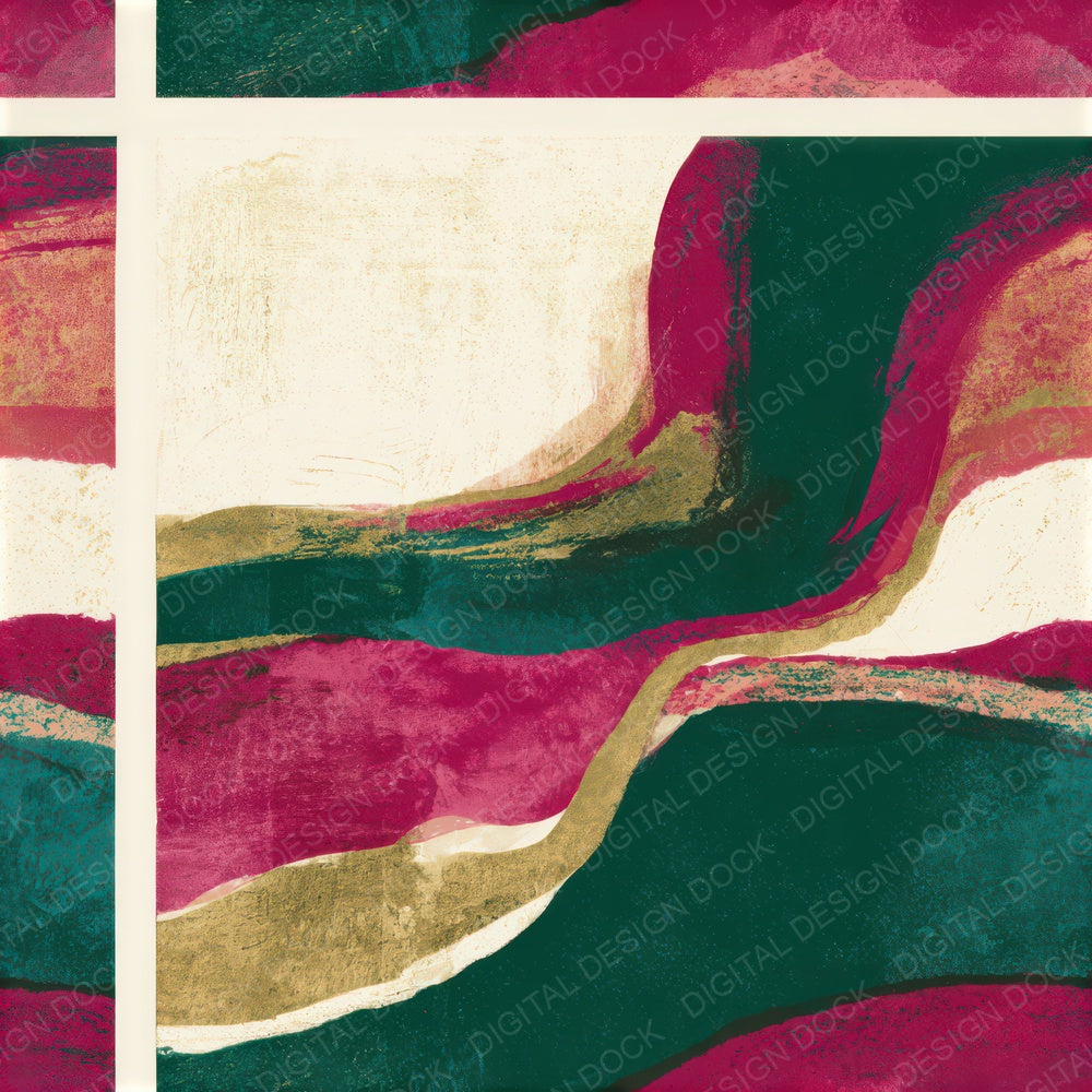 Screenprint Magenta Jungle Green Abstract Seamless Digital Paper Pack (DDD012976)