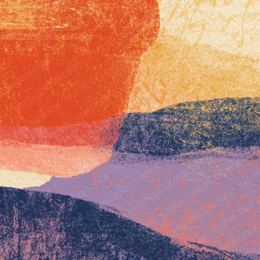 Screenprint Tangerine Lavender Abstract Digital Paper Pack (DDD012977)