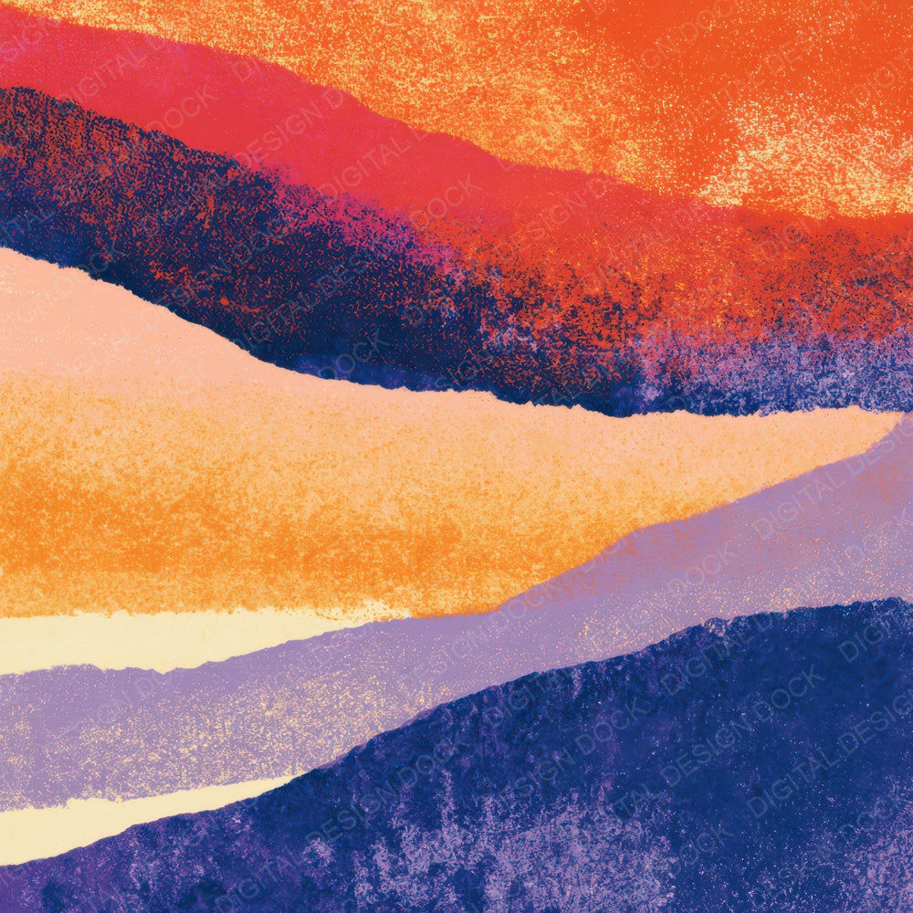 Screenprint Tangerine Lavender Abstract Digital Paper Pack (DDD012977)
