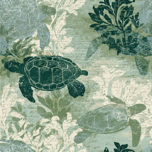 Etching Turtle Sage Ivory Digital Paper Pack (DDD012986)