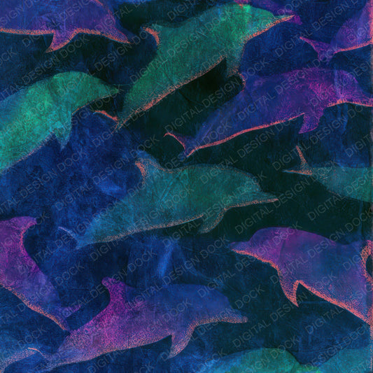 Monoprint Dolphins Neon Magenta Digital Paper Pack (DDD012988)