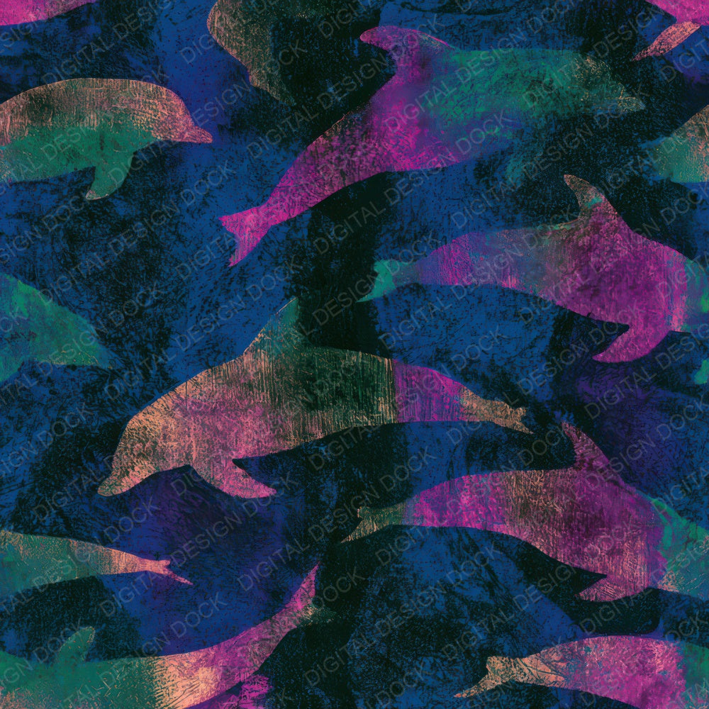 Monoprint Dolphins Neon Magenta Digital Paper Pack (DDD012988)