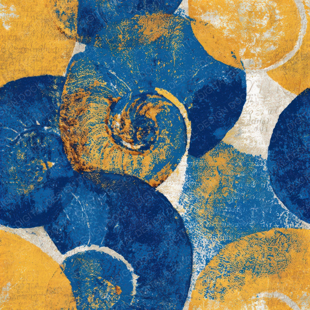 Monoprint Nautilus Cobalt Yellow Seamless Digital Paper Pack (DDD012990)