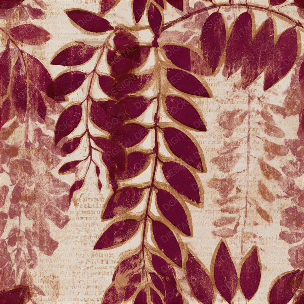 Monoprint Wisteria Garnet Wine Seamless Digital Paper Pack (DDD013000)