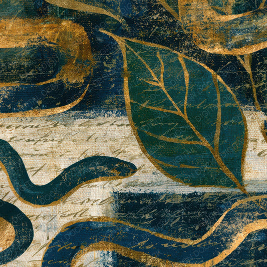 Bohemian Eel Midnight Bone Gold Digital Paper Pack (DDD013008)