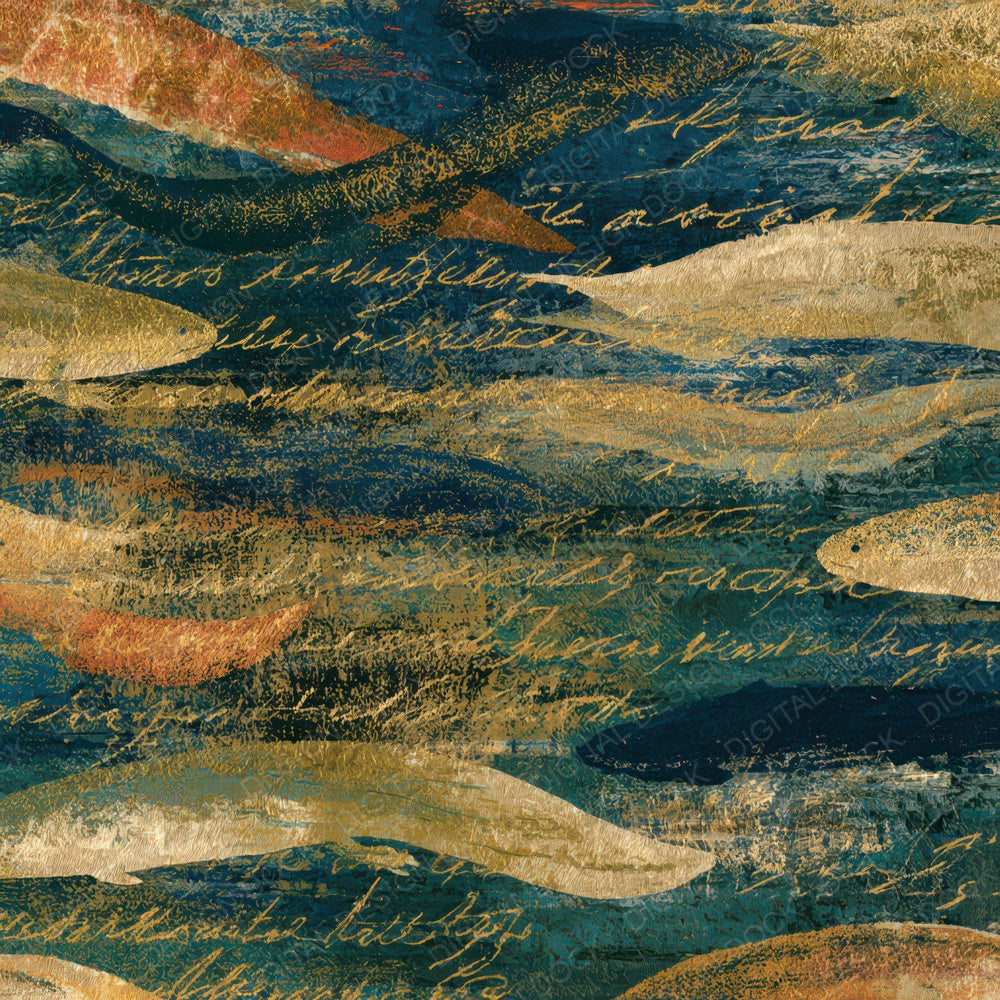 Bohemian Eel Midnight Bone Gold Digital Paper Pack (DDD013008)