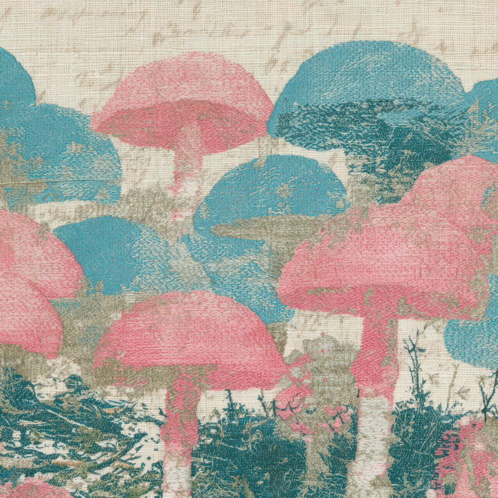 Embroidery Toadstools Bubblegum Turquoise Digital Paper Pack (DDD013010)