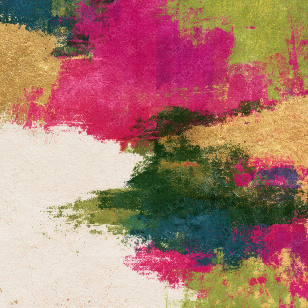 Impressionist Fuchsia Lime Abstract Digital Paper Pack (DDD013011)