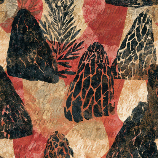 Lithograph Morels Ivory Oxblood Digital Paper Pack (DDD013014)
