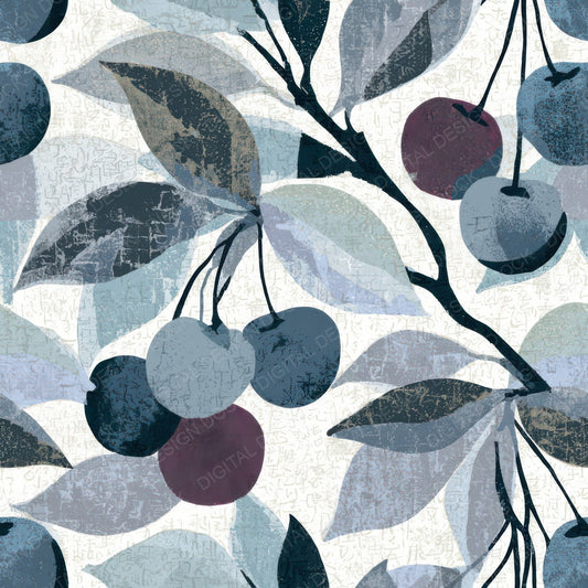 Pop Art Cherries Silver White Digital Paper Pack (DDD013033)