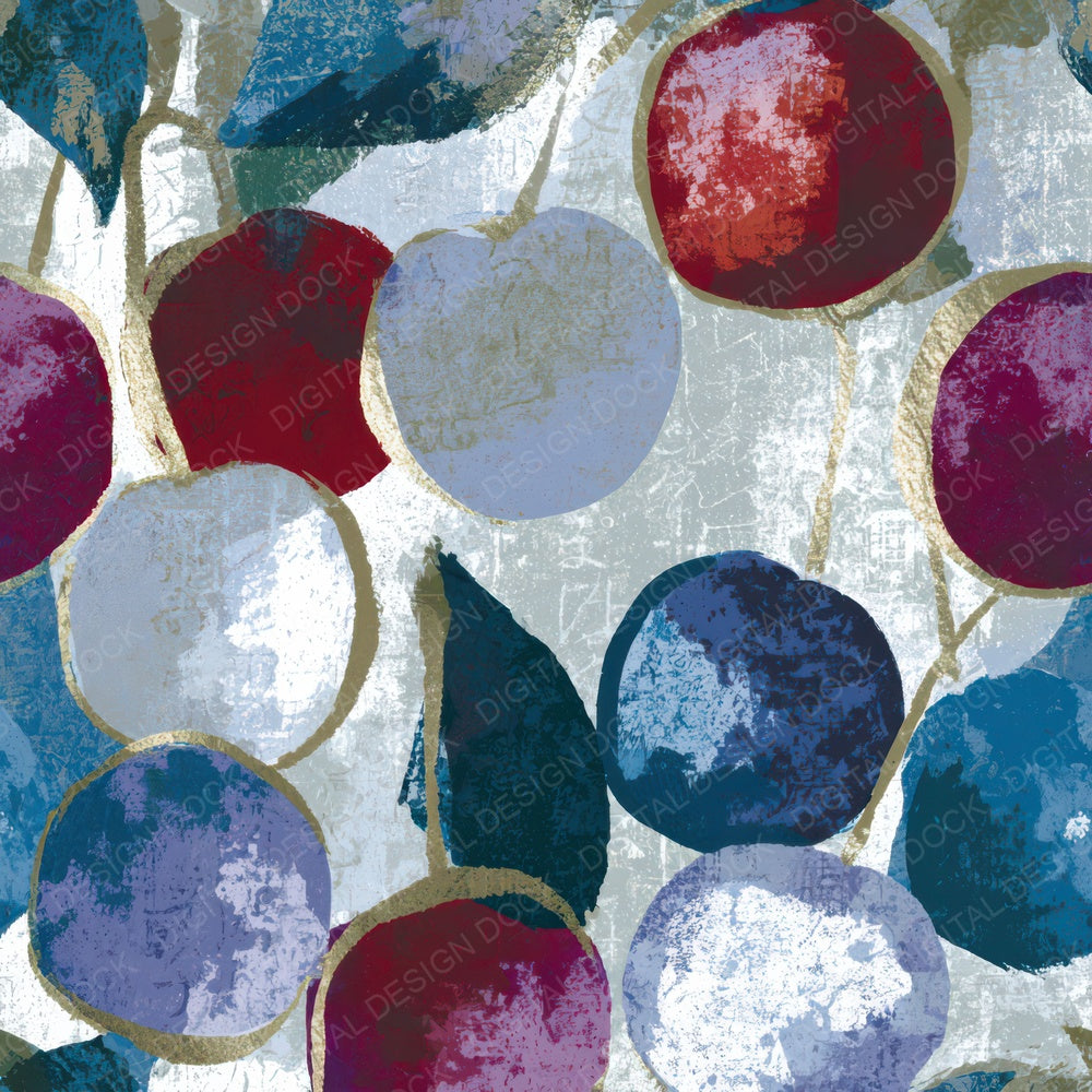Pop Art Cherries Silver White Digital Paper Pack (DDD013033)