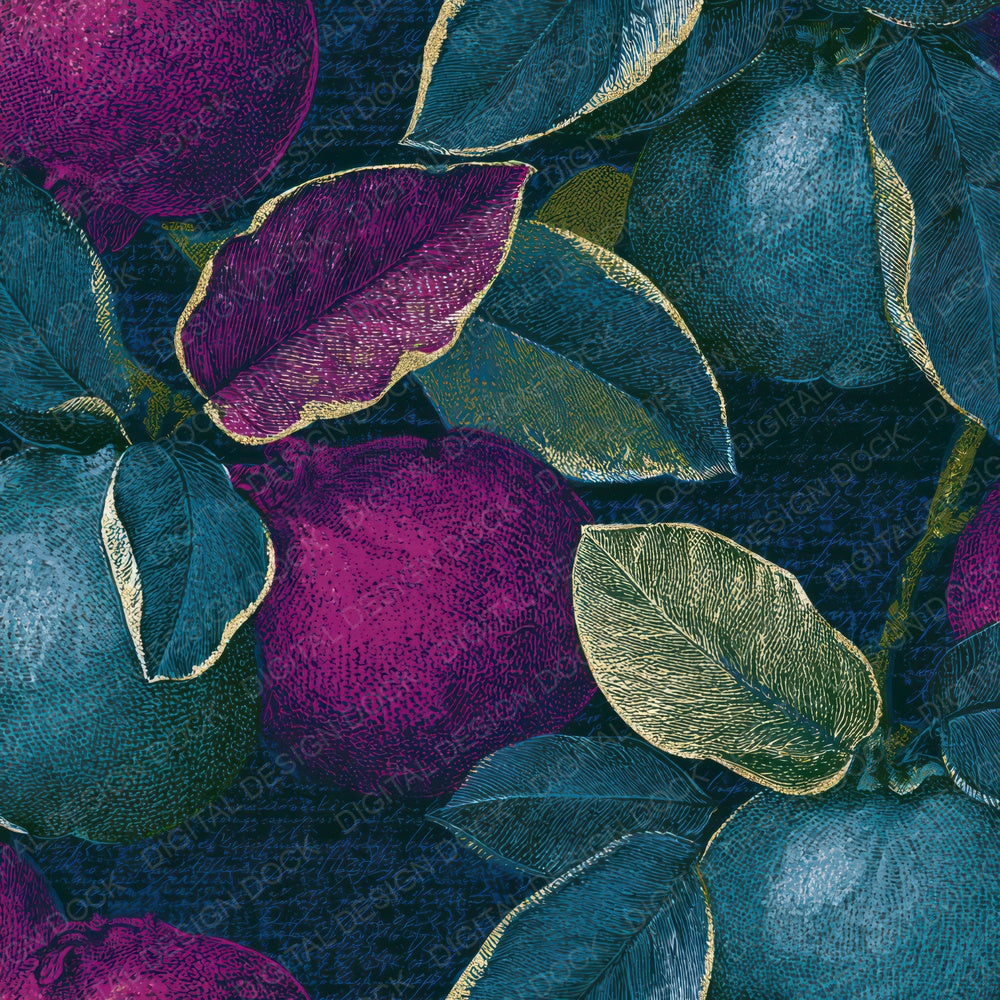 Victorian Quince Teal Magenta Digital Paper Pack (DDD013043)