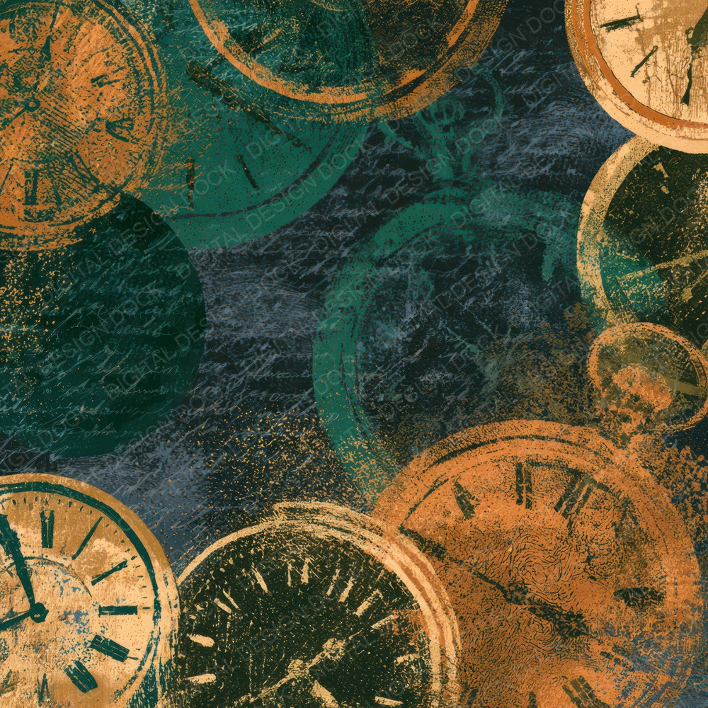 X-ray Pocket Watches Forest Bronze Digital Paper Pack (DDD013044)