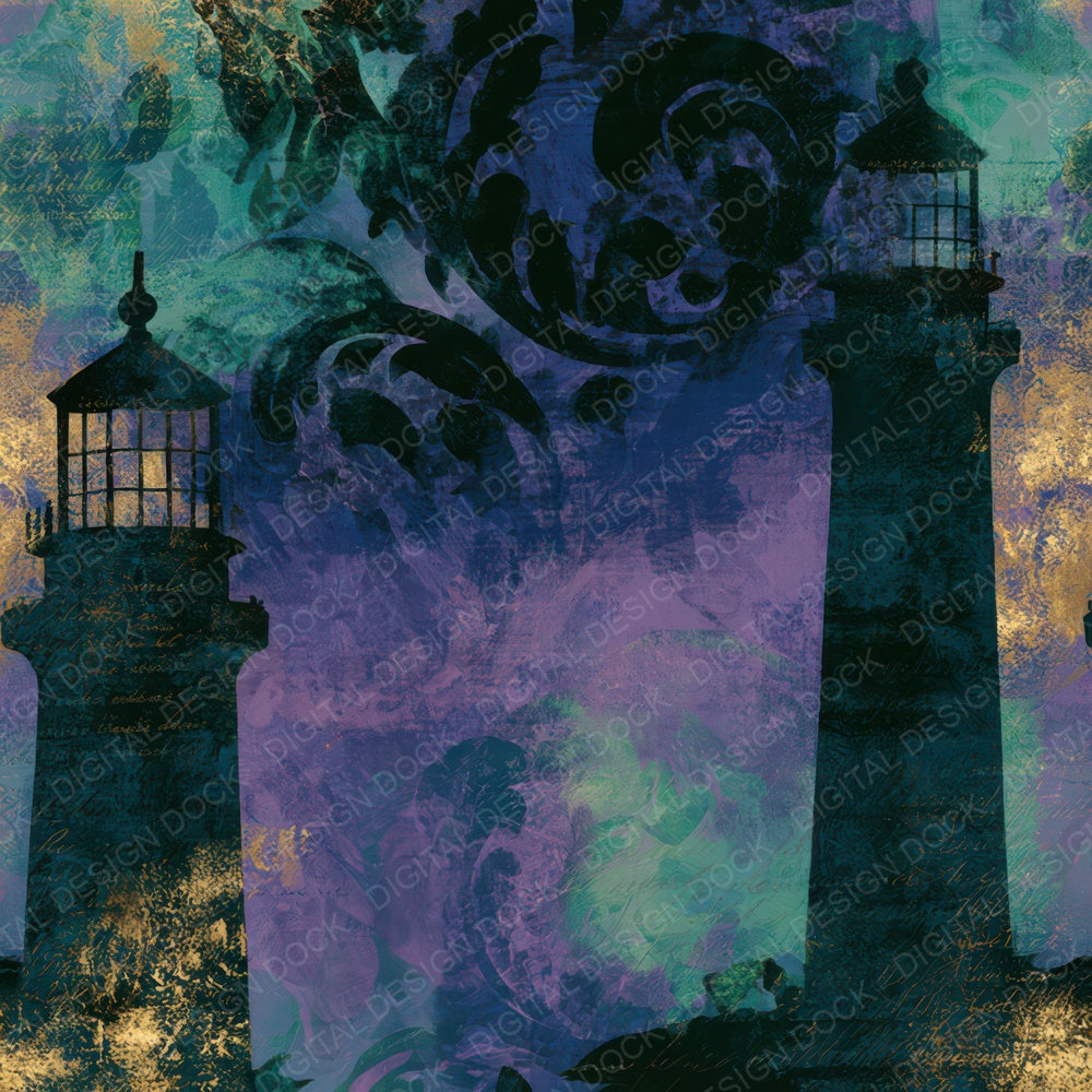 Baroque Lighthouse Aurora Lilac Digital Paper Pack (DDD013046)