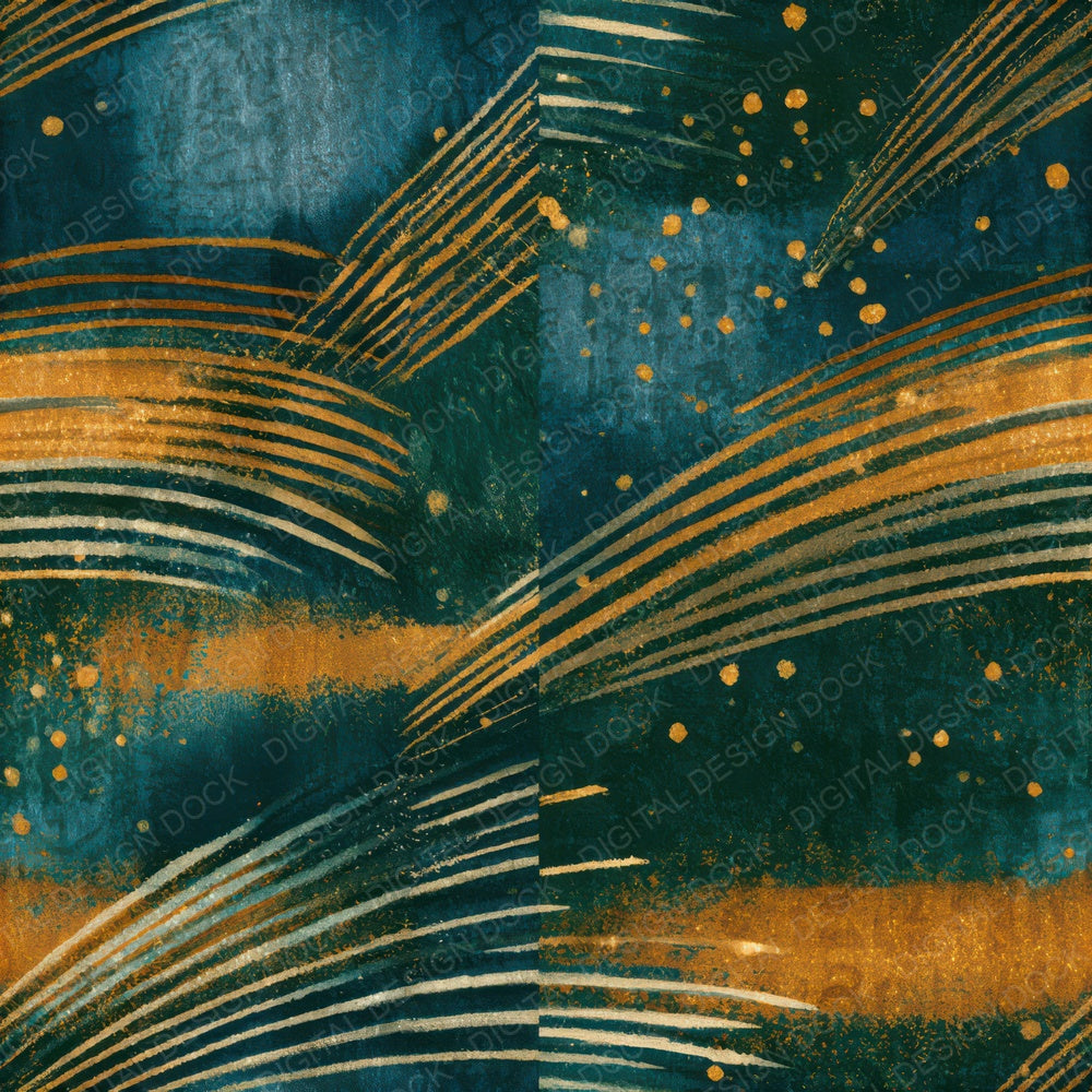 Cyanotype Comet Trails Amber Forest Seamless Digital Paper Pack (DDD013047)