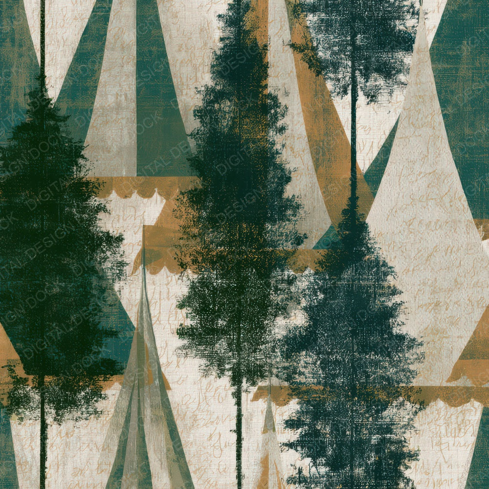 Embroidery Big Top Stripes Pine Cream Digital Paper Pack (DDD013049)