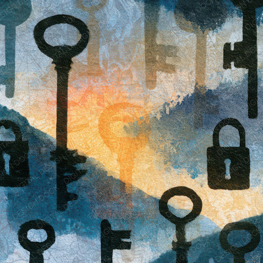 Ink Wash Keys Locks Bone Digital Paper Pack (DDD013055)